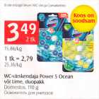 WC-värskendaja Power 5 Ocean või Lime, duopakk