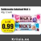 Suhkruvaba šokolaad Nick's