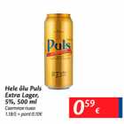 Alkohol - Hele õlu Puls Extrea Lager