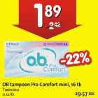 Allahindlus - OB tampoon Pro Comfort mini