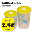 Säilituskarbid 2tk komplektis