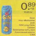 Allahindlus - Eesti muu alkohoolne jook GN Long Drink Lemon