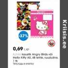Kohila kaustik Angry Birds või Hello Kitty A5, 48 lehte, ruuduline 