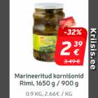 Allahindlus - Marineeritud
kornišonid Rimi,
1650 g / 900 g