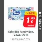 Салфетки Family
Box, Zewa, 90 шт.