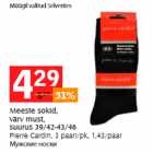 Meeste sokid, värv must, suurus 39/42-43/46