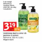 Vedelseep Basil & Lime või jasmine & Lemon 