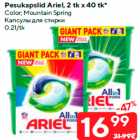 Allahindlus - Pesukapslid Ariel, 2 tk x 40 tk*
Color; Mountain Spring