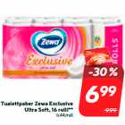 Tualettpaber Zewa Exclusive
Ultra Soft, 16 rulli**