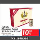 Allahindlus - Hele õlu Alexander, Export