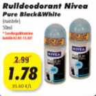 Allahindlus - Rulldeodorant Nivea Pure Black&White 50ml (naistele)