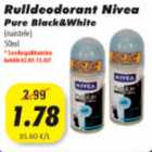 Rulldeodorant Nivea Pure Black&White 50ml (naistele)