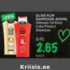 GLISS KUR
ŠAMPOON 400ML
Ultimate Oil Elixir,
Color Protect