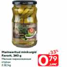 Allahindlus - Marineeritud minikurgid
Favorit, 340 g
