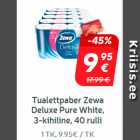 Allahindlus - Tualettpaber Zewa Deluxe Pure White,
3-kihiline, 40 rulli