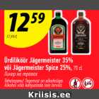 Ürdiliköör Jägermeister 35% või Jägermeister Spice 25%, 70 cl