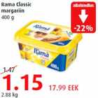 Allahindlus - Rama Classic margariin 400 g