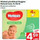 Niisked salvrätikud Huggies
Natural Care