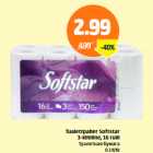 Allahindlus - Tualettpaber Softstar 3-kihiline, 16 rulli