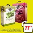 • Ungari vein Le Vin Pinot Grigio, 12,5%, 300 cl
Prantsusmaa KGT vein Le Vin Merlot, 13%, 300 cl