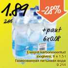 Everest karboniseeritud
joogivesi, 6 x 1,5 l