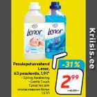 Pesuloputusvahend
Lenor,
63 pesukorda, 1,9 l*