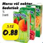 Morss või nektar Sadošok 1l 3 sorti
