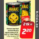 Магазин:Hüper Rimi, Rimi, Mini Rimi,Скидка:Консервированные
ломтики ананасса и
- кусочки в соке