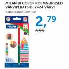 MILAN BI COLOR KOLMNURKSED VÄRVIPLIIATSID 12=24 VÄRVI