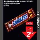 Allahindlus - Šokolaadibatoonike Snickers, 10-pakk
