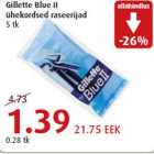 Gillette Blue II ühekordsed raseerijad 5 tk
