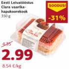 Eesti Leivatööstus
Clara vaarikahapukoorekook
350 g