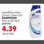 Allahindlus - Head&Shoulders Classic Clean 2in1 šampoon