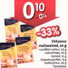 Virtuosso maitseained, 20 g .vanillinii suhkur,20 g .sidrunhape, 20 g .kaneel, 10 g .küpsetuspulber, l5 g .tuhksuhkur, 20 g