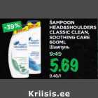 Allahindlus - ŠAMPOON
HEAD&SHOULDERS
CLASSIC CLEAN,
SOOTHING CARE
600ML