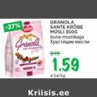 Allahindlus - GRANOLA
SANTE KRÕBE
MÜSLI 350G
õuna-mustikaga