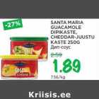 SANTA MARIA
GUACAMOLE
DIPIKASTE,
CHEDDAR-JUUSTU
KASTE 250G