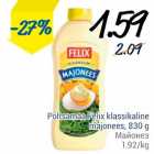 Põltsamaa Felix klassikaline majonees, 830 g