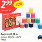 Guaššvärvid, 20 ml College, 12 tk/pk
