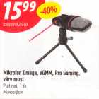 Mikrofon Omega, VGMM, Pro Gaming, värv must