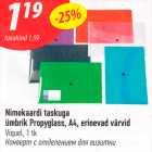 Nimekardi taskuga ümbrik Propyglass, A4, erinevad värvid
