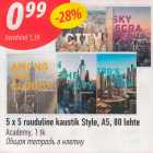 5 x 5 ruuduline kaustik Style, A5, 80 lehte