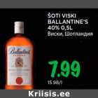 ŠOTI VISKI BALLANTINE’S 40% 0,5L