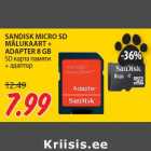 SANDISK MICRO SD
MÄLUKAART +
ADAPTER 8 GB