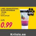 Allahindlus - LAREL GRANAATÕUNA/
OLIIVI KÄTEKREEM
150 ML