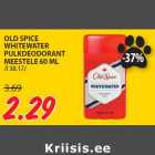 OLD SPICE
WHITEWATER
PULKDEODORANT
MEESTELE 60 ML