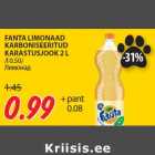 Allahindlus - FANTA LIMONAAD
KARBONISEERITUD
KARASTUSJOOK 2 L