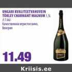 UNGARI KVALITEETVAHUVEIN
TÖRLEY CHARMANT MAGNUM 1,5L