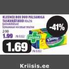 KLEENEX BOX DUO PALSAMIGA
TASKURÄTIKUD 80x2tk
kolmekihilised
