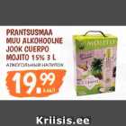 Allahindlus - PRANTSUSMAA
MUU ALKOHOOLNE
JOOK CUERPO
MOJITO 15% 3 L